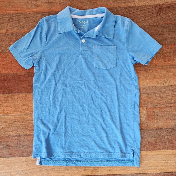 Cat & Jack Blue Polo Shirt Size Medium 8/10 - Picture 2 of 8
